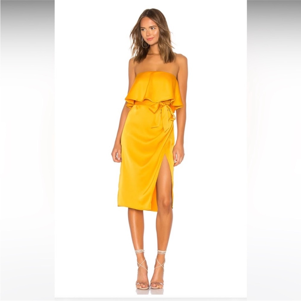 For Love And Lemons Strapless Orange Dress